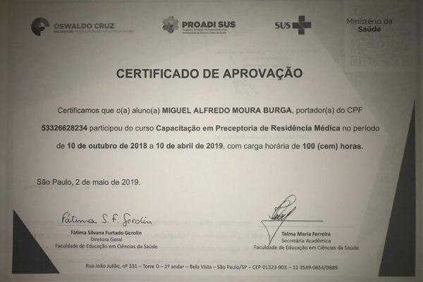 CAPACITAÇÃO EM PRECEPTORIA DE RESIDÊNCIA MÉDICA