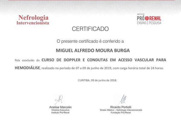 DOPPLER E CONDUTAS EM ACESSO VASCULAR PARA HEMODIÁLISE