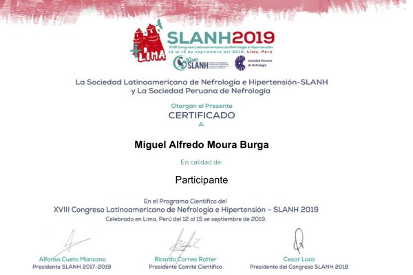 XVIII CONGRESO LATINOAMERICANO DE NEFROLOGIA E HIPERTENSIÓN - SLANH 2019